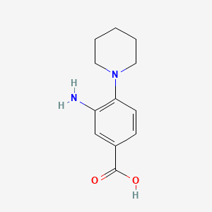 3-Amino-4-(piperidin-1-yl)benzoic acid chemical structure (CAS 26586-27-6)