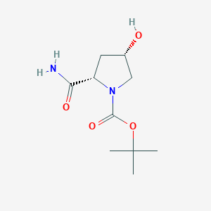 tert-Butyl (2S,4S)-2-carbamoyl-4-hydroxypyrrolidine-1-carboxylate chemical structure (CAS 266337-25-1)