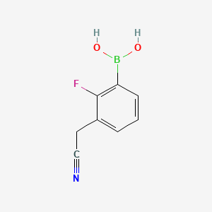 (3-(Cyanomethyl)-2-fluorophenyl)boronic acid chemical structure (CAS 2663787-26-4)