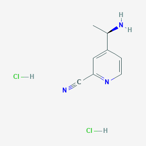 (R)-4-(1-Aminoethyl)picolinonitrile dihydrochloride chemical structure (CAS 2664977-70-0)