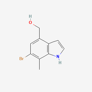 (6-Bromo-7-methyl-1H-indol-4-yl)methanol chemical structure (CAS 2665660-84-2)