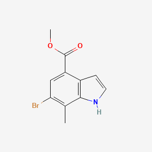 Methyl 6-bromo-7-methyl-1H-indole-4-carboxylate chemical structure (CAS 2665660-96-6)