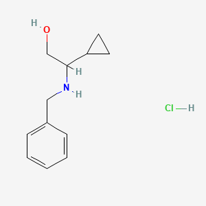 2-(Benzylamino)-2-cyclopropylethan-1-ol hydrochloride chemical structure (CAS 2665661-01-6)
