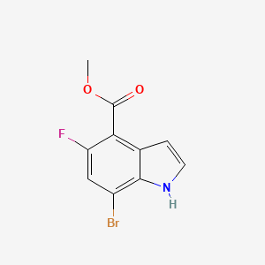 Methyl 7-bromo-5-fluoro-1H-indole-4-carboxylate chemical structure (CAS 2665662-76-8)