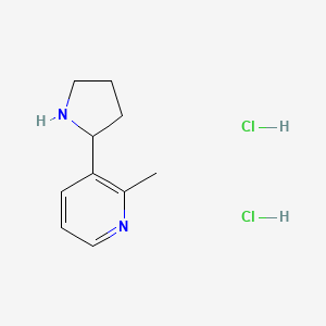 2-Methyl-3-(pyrrolidin-2-yl)pyridine dihydrochloride chemical structure (CAS 2665662-85-9)