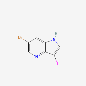 6-Bromo-3-iodo-7-methyl-1H-pyrrolo[3,2-b]pyridine chemical structure (CAS 2665663-01-2)