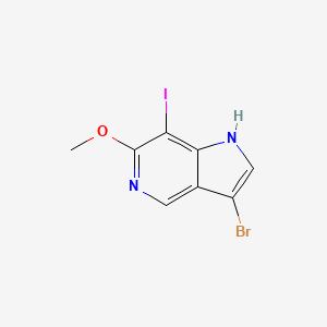 3-Bromo-7-iodo-6-methoxy-1H-pyrrolo[3,2-c]pyridine chemical structure (CAS 2665663-11-4)