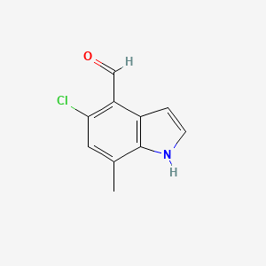 5-Chloro-7-methyl-1H-indole-4-carbaldehyde chemical structure (CAS 2665663-15-8)