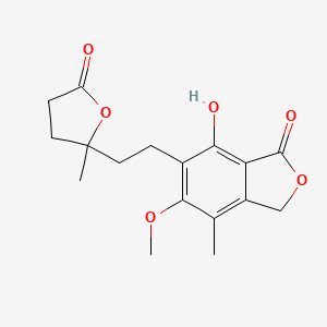 7-Hydroxy-5-methoxy-4-methyl-6-(2-(2-methyl-5-oxotetrahydrofuran-2-yl)ethyl)isobenzofuran-1(3H)-one chemical structure (CAS 26675-76-3)
