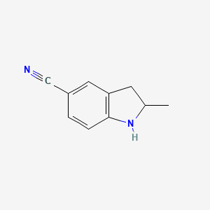 2-Methylindoline-5-carbonitrile chemical structure (CAS 267002-63-1)