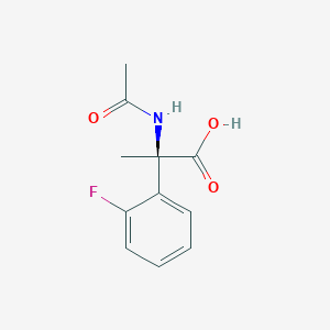 (R)-2-Acetamido-2-(2-fluorophenyl)propanoic acid chemical structure (CAS 267401-33-2)