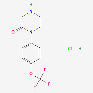 1-(4-(Trifluoromethoxy)phenyl)piperazin-2-one hydrochloride chemical structure (CAS 267659-71-2)