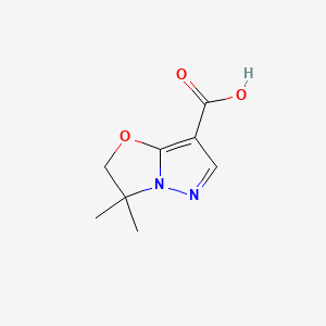 3,3-Dimethyl-2,3-dihydropyrazolo[5,1-b]oxazole-7-carboxylic acid chemical structure (CAS 2676863-01-5)