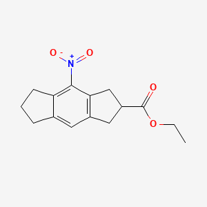 Ethyl 4-nitro-1,2,3,5,6,7-hexahydro-s-indacene-2-carboxylate chemical structure (CAS 2676865-17-9)