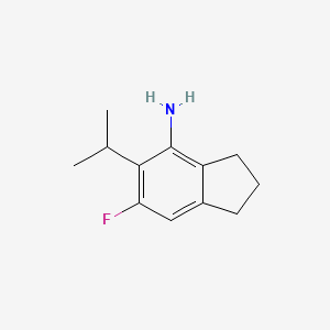 6-Fluoro-5-isopropyl-2,3-dihydro-1H-inden-4-amine chemical structure (CAS 2676865-61-3)