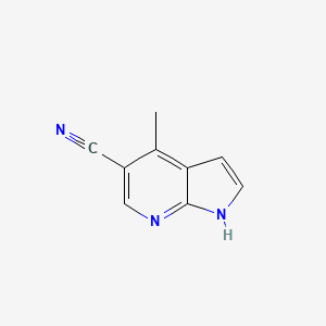 4-Methyl-1H-pyrrolo[2,3-b]pyridine-5-carbonitrile chemical structure (CAS 267875-39-8)