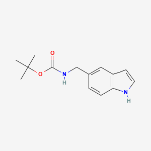 tert-Butyl ((1H-indol-5-yl)methyl)carbamate chemical structure (CAS 267875-62-7)
