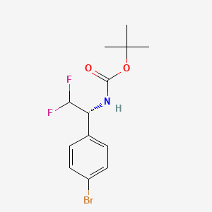 tert-Butyl (R)-(1-(4-bromophenyl)-2,2-difluoroethyl)carbamate chemical structure (CAS 2679831-53-7)