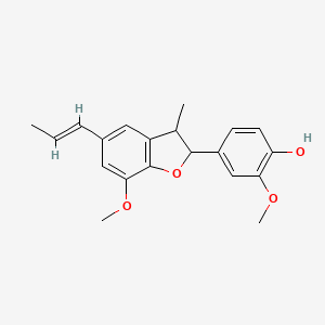 2-Methoxy-4-(7-methoxy-3-methyl-5-(prop-1-en-1-yl)-2,3-dihydrobenzofuran-2-yl)phenol chemical structure (CAS 2680-81-1)