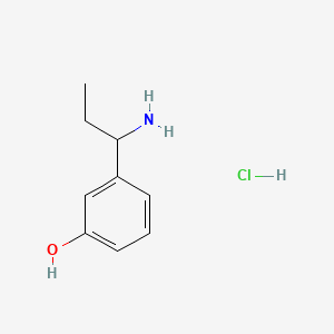 3-(1-Aminopropyl)phenol hydrochloride chemical structure (CAS 2680534-24-9)