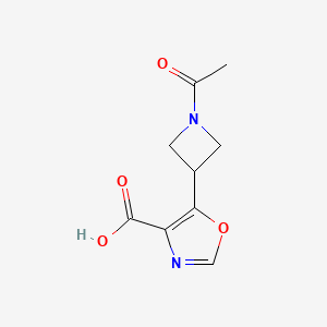 5-(1-Acetylazetidin-3-yl)oxazole-4-carboxylic acid chemical structure (CAS 2680702-05-8)