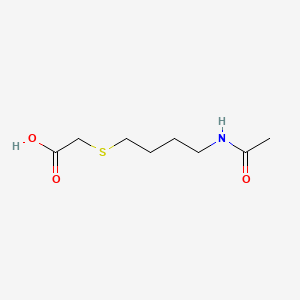 2-((4-Acetamidobutyl)thio)acetic acid chemical structure (CAS 2680713-51-1)