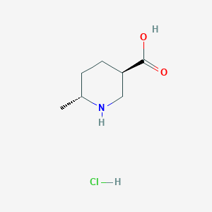 (3R,6R)-6-Methylpiperidine-3-carboxylic acid hydrochloride chemical structure (CAS 2682097-03-4)