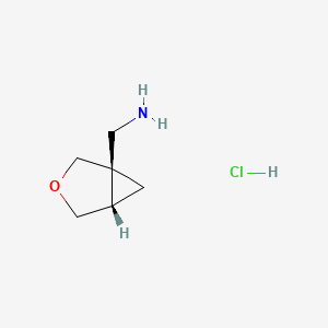 ((1R,5S)-3-Oxabicyclo[3.1.0]hexan-1-yl)methanamine hydrochloride chemical structure (CAS 2682097-06-7)