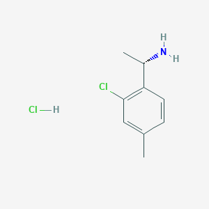 (S)-1-(2-Chloro-4-methylphenyl)ethan-1-amine hydrochloride chemical structure (CAS 2682097-28-3)