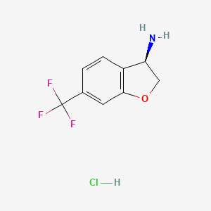 (R)-6-(Trifluoromethyl)-2,3-dihydrobenzofuran-3-amine hydrochloride chemical structure (CAS 2682097-31-8)