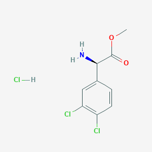 Methyl (R)-2-amino-2-(3,4-dichlorophenyl)acetate hydrochloride chemical structure (CAS 2682097-42-1)