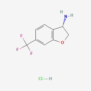 (S)-6-(Trifluoromethyl)-2,3-dihydrobenzofuran-3-amine hydrochloride chemical structure (CAS 2682097-48-7)