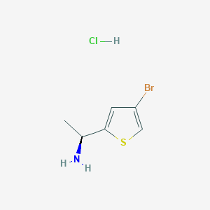 (S)-1-(4-Bromothiophen-2-yl)ethan-1-amine hydrochloride chemical structure (CAS 2682097-56-7)