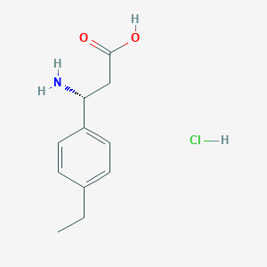 (R)-3-Amino-3-(4-ethylphenyl)propanoic acid hydrochloride chemical structure (CAS 2682097-61-4)