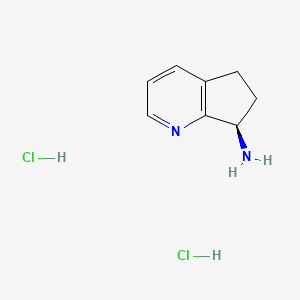 (R)-6,7-Dihydro-5H-cyclopenta[b]pyridin-7-amine dihydrochloride chemical structure (CAS 2682097-84-1)