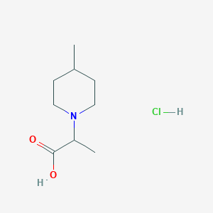 2-(4-Methylpiperidin-1-yl)propanoic acid hydrochloride chemical structure (CAS 2682112-38-3)