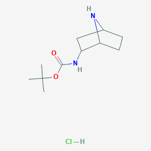 tert-Butyl 7-azabicyclo[2.2.1]heptan-2-ylcarbamate hydrochloride chemical structure (CAS 2682112-63-4)