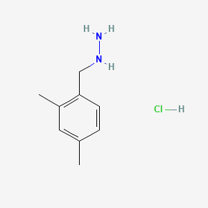 (2,4-Dimethylbenzyl)hydrazine hydrochloride chemical structure (CAS 2682112-66-7)
