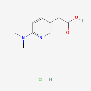 2-(6-(Dimethylamino)pyridin-3-yl)acetic acid hydrochloride chemical structure (CAS 2682112-68-9)