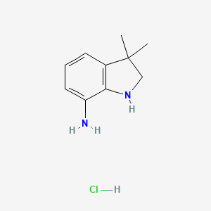 3,3-Dimethylindolin-7-amine hydrochloride chemical structure (CAS 2682112-74-7)