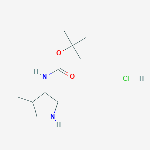 tert-Butyl (4-methylpyrrolidin-3-yl)carbamate hydrochloride chemical structure (CAS 2682112-75-8)