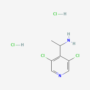 1-(3,5-Dichloropyridin-4-yl)ethan-1-amine dihydrochloride chemical structure (CAS 2682112-82-7)