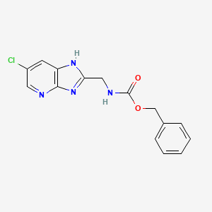 Benzyl ((6-chloro-3H-imidazo[4,5-b]pyridin-2-yl)methyl)carbamate chemical structure (CAS 2682112-93-0)