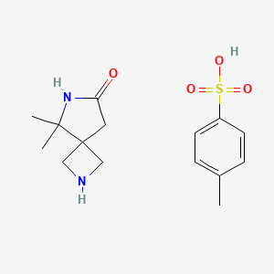 5,5-Dimethyl-2,6-diazaspiro[3.4]octan-7-one 4-methylbenzenesulfonate chemical structure (CAS 2682112-95-2)