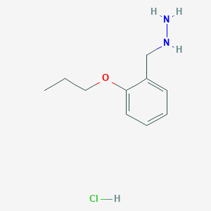 (2-Propoxybenzyl)hydrazine hydrochloride chemical structure (CAS 2682114-21-0)