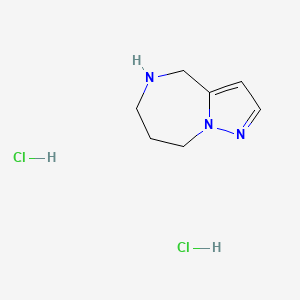 5,6,7,8-Tetrahydro-4H-pyrazolo[1,5-a][1,4]diazepine dihydrochloride chemical structure (CAS 2682114-27-6)