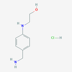 2-((4-(Aminomethyl)phenyl)amino)ethanol hydrochloride chemical structure (CAS 2682114-37-8)