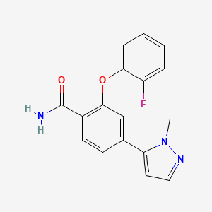 2-(2-Fluorophenoxy)-4-(1-methyl-1H-pyrazol-5-yl)benzamide chemical structure (CAS 2682114-39-0)