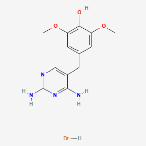 4-((2,4-Diaminopyrimidin-5-yl)methyl)-2,6-dimethoxyphenol hydrobromide chemical structure (CAS 2682114-46-9)