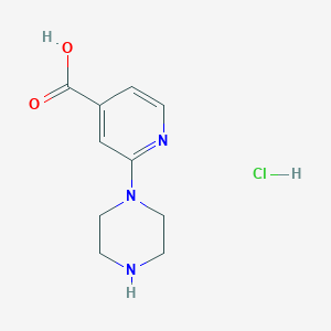 2-(Piperazin-1-yl)isonicotinic acid hydrochloride chemical structure (CAS 2682114-49-2)